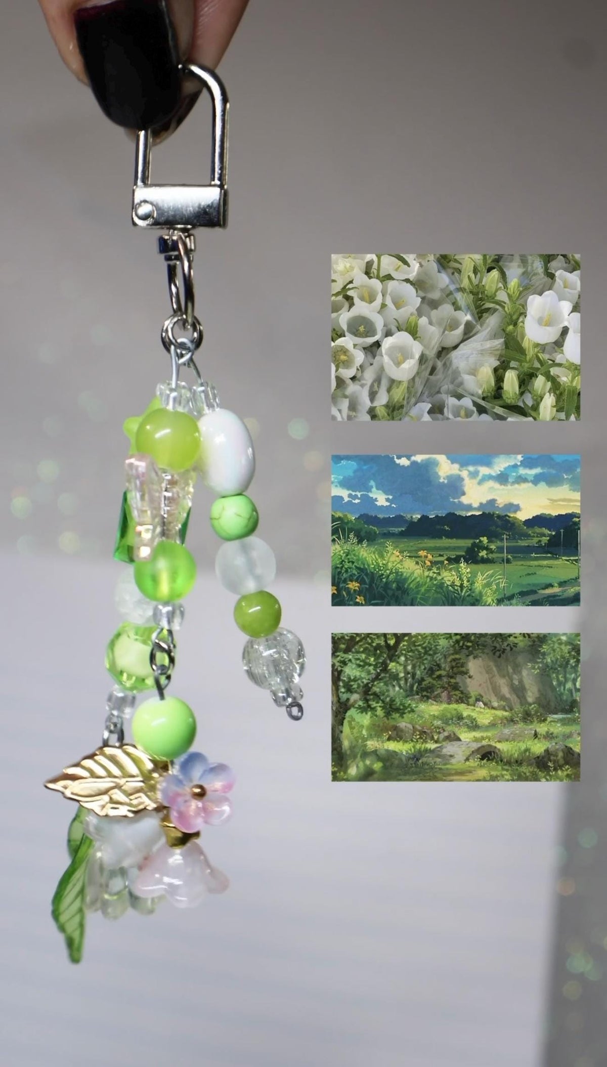 Keychain Beaded Plant Flowers